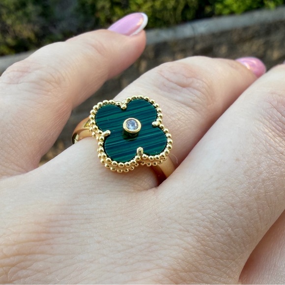 Jewelry - Green Clover Ring Alhambra Inspired